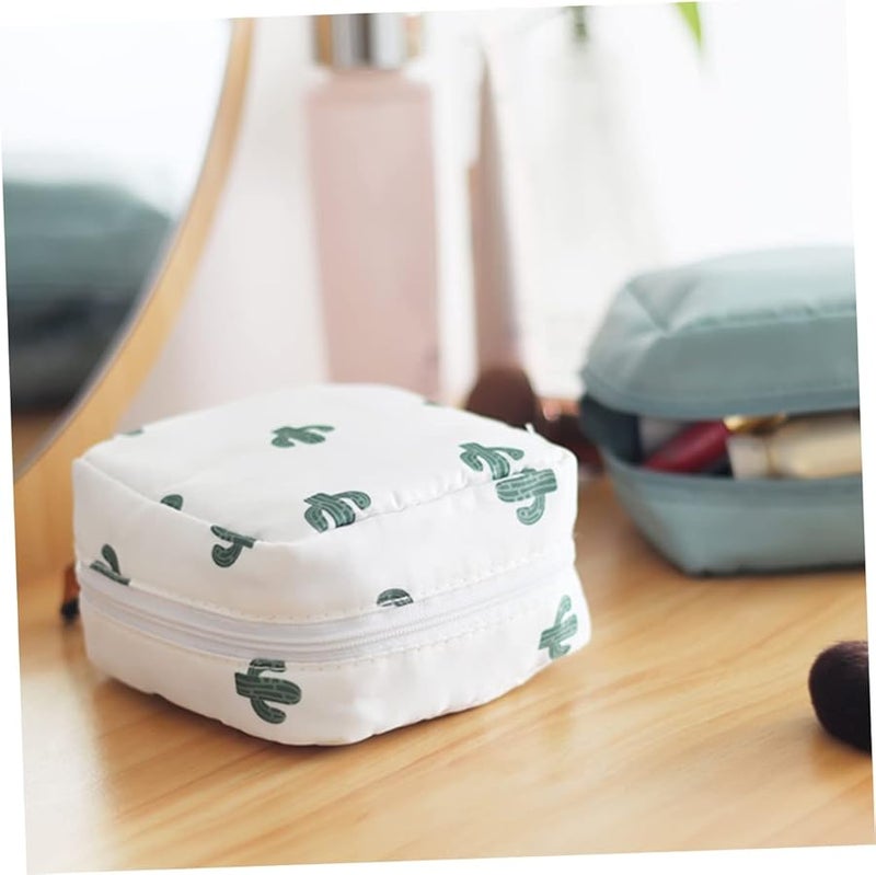 Multi Color Cactus Print Travel Makeup Bag Portable Toiletry Organizer For Women 11 5x10x6cm - Image 3